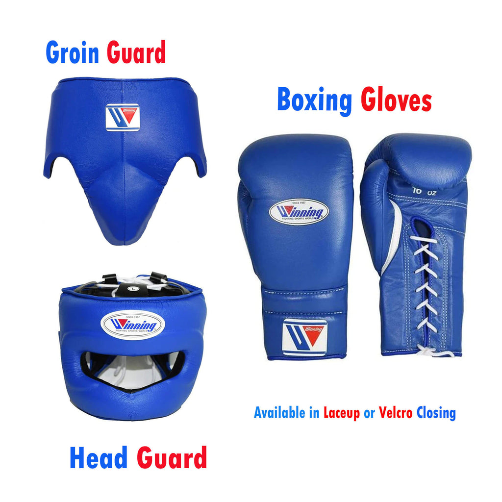 Winning Blue Boxing Set Heavy Duty Gloves Training Collection