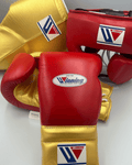 Winning Boxing Set Red/Gold Gym Training Gloves Headguard