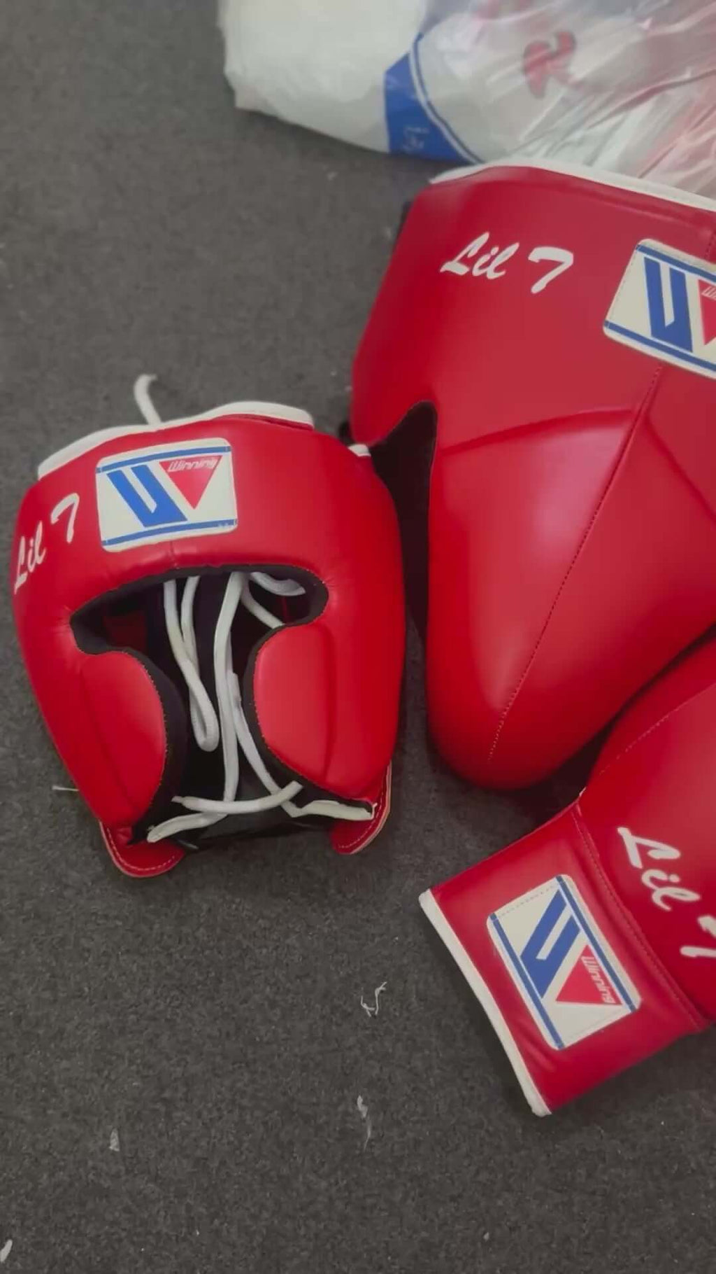Winning Red Boxing Set Lace-Up Full View