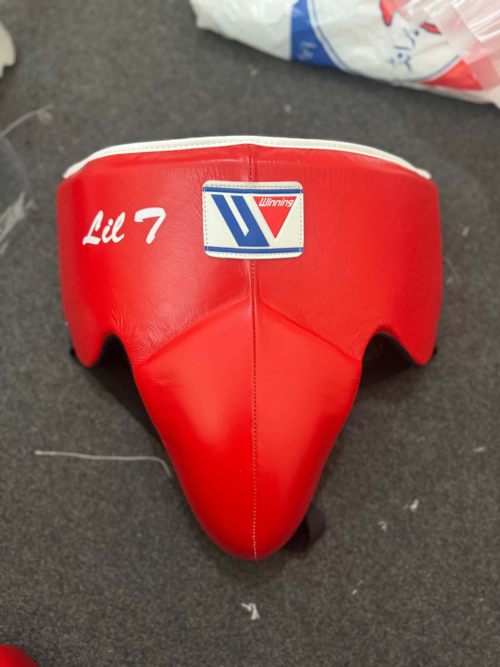 Winning Red Boxing Set Lace-Up Groinguard View