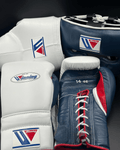 Winning White/Blue/Red Boxing Set Custom Training Gloves Bundle