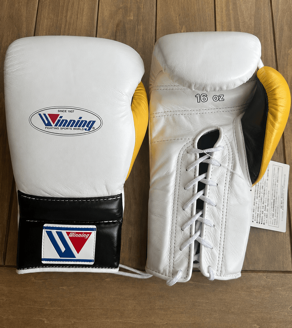 Winning White/Black/Yellow Boxing Gloves Sparring Training Gloves