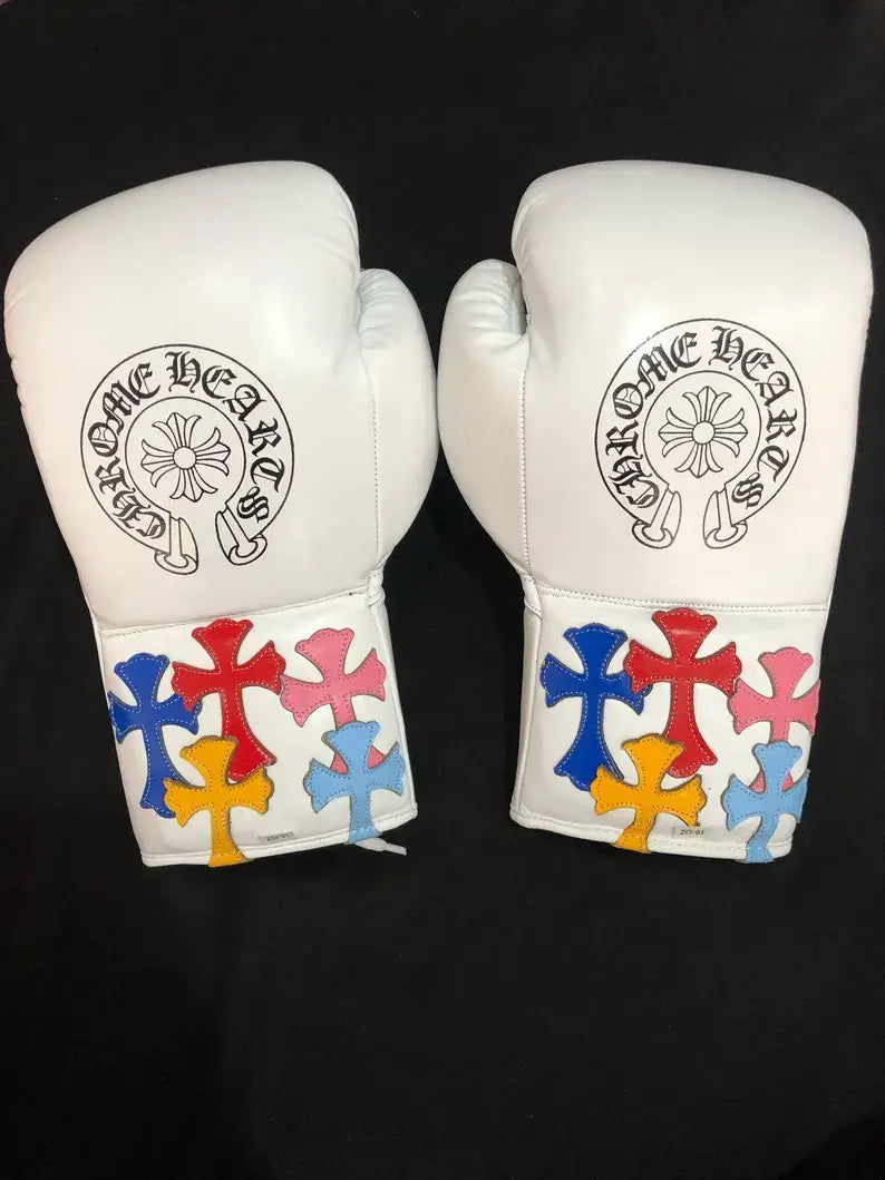 Winning Boxing Gloves White 14oz Leather Training Gloves