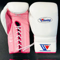 Winning White/Dark-Pink 14oz Boxing Gloves Custom Sparring Gloves