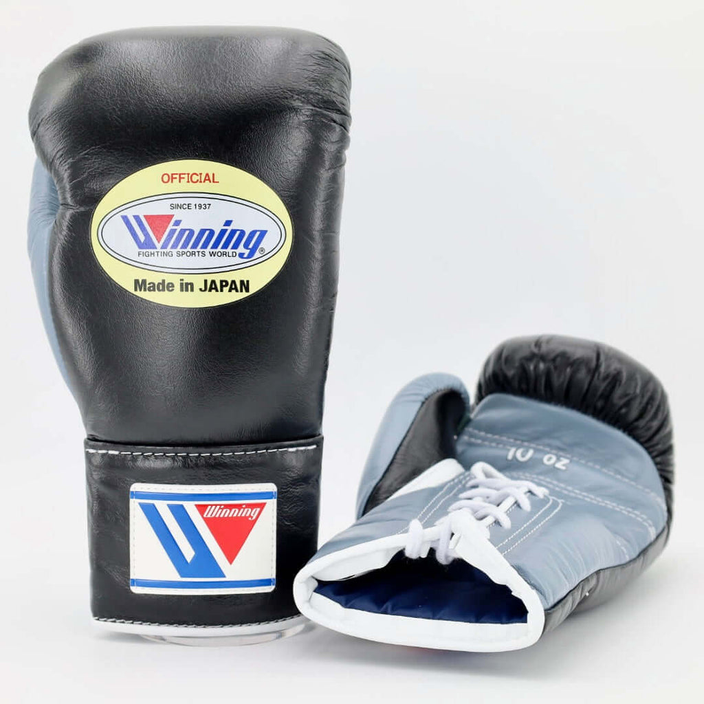 Winning Black/Grey Boxing Gloves Durable Sparring Gloves
