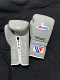 Winning Light-Grey Leather Boxing Gloves Classic Design Pair