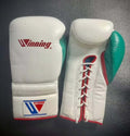 Winning White/Teal/Red 14oz Boxing Gloves High Quality Gym Gloves