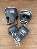 Winning Dark-Grey Boxing Set Premium Training Gloves Kit