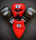 Winning Red/Black Full Boxing Set Gloves Headguard Groin Guard