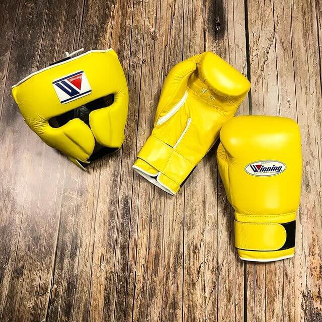 Winning Yellow Boxing Set Custom Training Gloves Bundle