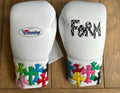 Winning White Boxing Gloves Premium Gym Training Pair 