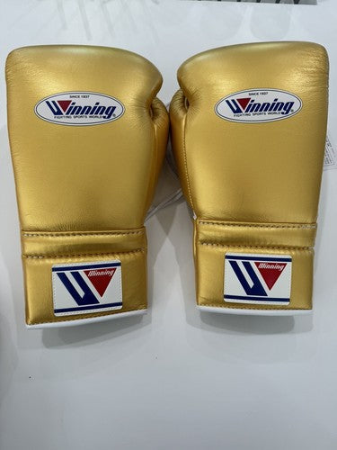 Winning Gold Boxing Gloves Sparring Training Gloves Back View