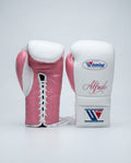 Winning Boxing Gloves White/Pink Training Gloves with Secure Wrist Strap