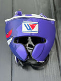 Winning Boxing Headguard Purple Padded Leather Head Guard for MMA