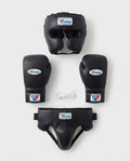 Winning Boxing Sets Black Leather Boxing Set for Heavy Bag Work