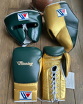 Winning Dark-Green/Gold Boxing Set Custom Training Gloves Bundle