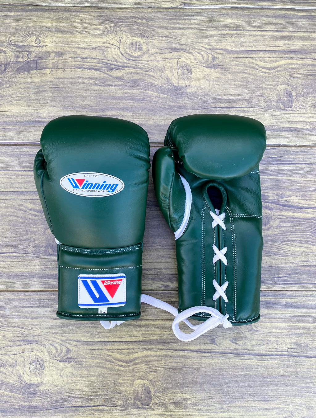 Winning Green Boxing Set Fitness Training Gloves Front View