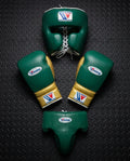 Winning Boxing Sets Green/Gold Curved Gloves for MMA Training
