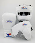 Winning Boxing Sets White Leather Gloves and Mitts for Training