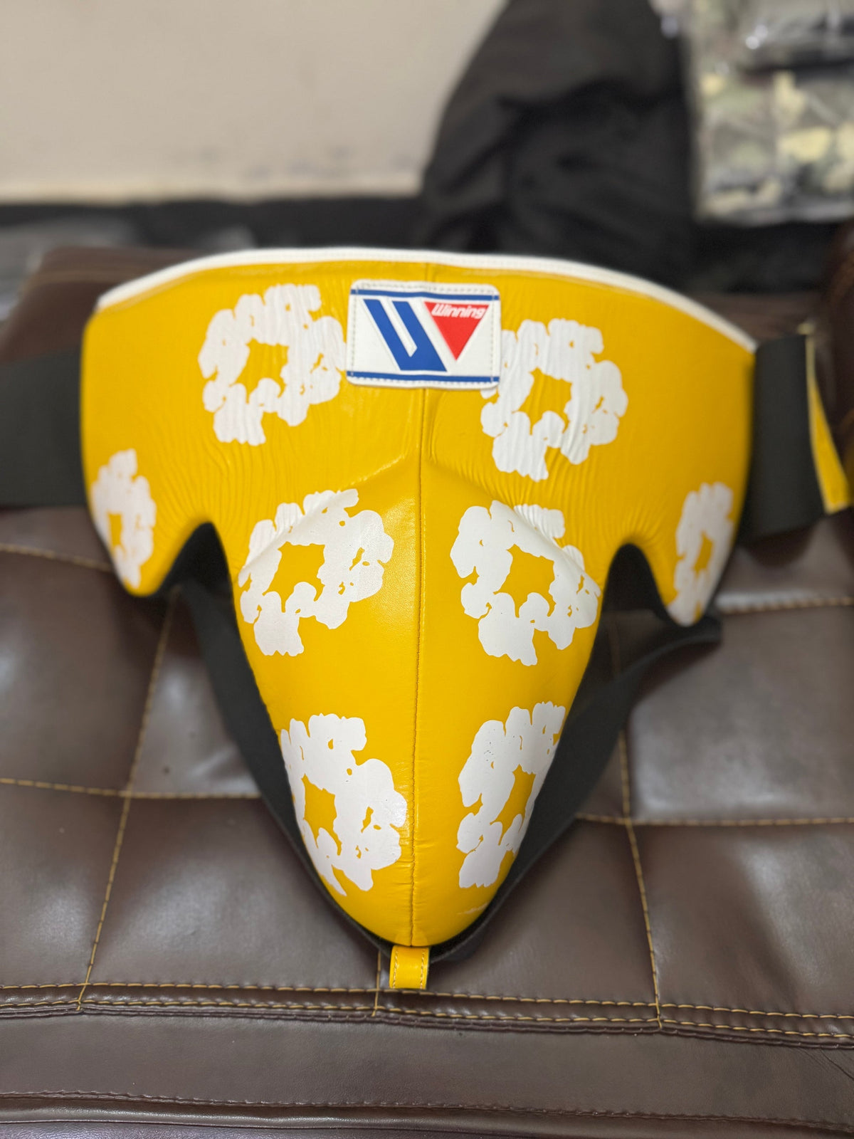 Winning Yellow/White Groin Protector Custom Fit Training Gear