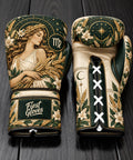 Fiest Gloves Virgo Zodiac edition custom boxing gloves with celestial maiden and golden wheat design.